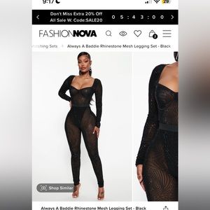 Fashion Nova Sparkly Two Piece Set